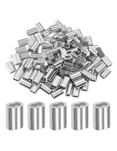 100pcs Manga de Bujes de Aluminio 3mm Doble Orificio PHITUODA