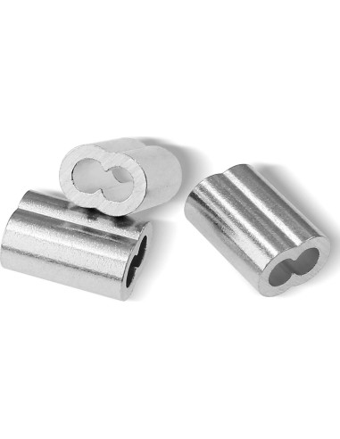 100pcs Manga de Bujes de Aluminio 3mm Doble Orificio PHITUODA