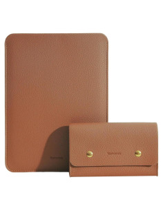 Funda de Laptop Yesmornsis 13" Cuero PU Acolchada Marrón