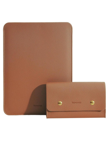 Funda de Laptop Yesmornsis 13" Cuero PU Acolchada Marrón