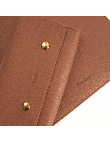 Funda de Laptop Yesmornsis 13" Cuero PU Acolchada Marrón