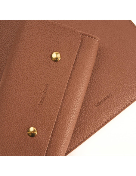 Funda de Laptop Yesmornsis 13" Cuero PU Acolchada Marrón