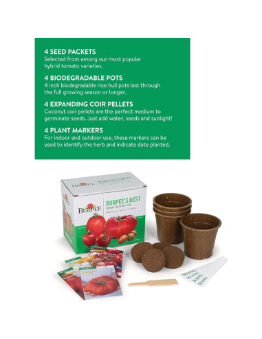 Kit de Inicio de Semillas de Tomate Burpee - 4 Variedades