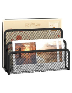 Organizador de Correo SUPEASY de Metal Negro con 3 Compartimentos