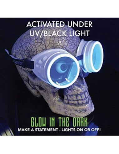 Gafas Steampunk Rave Hyper Vision UMBRELLALABORATORY UV Blancas