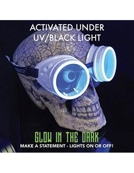 Gafas Steampunk Rave Hyper Vision UMBRELLALABORATORY UV Blancas Gafas Steampunk Rave Hyper Vision UMBRELLALABORATORY UV Blancas