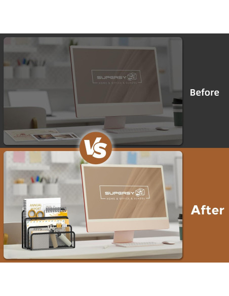 Organizador de Correo SUPEASY de Metal Negro con 3 Compartimentos Organizador de Correo SUPEASY de Metal Negro con 3 Compartimentos