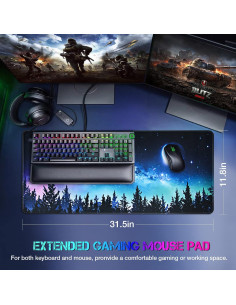 Alfombrilla de Ratón Grande ETZ Aurora 80 x 30 cm Antideslizante 2