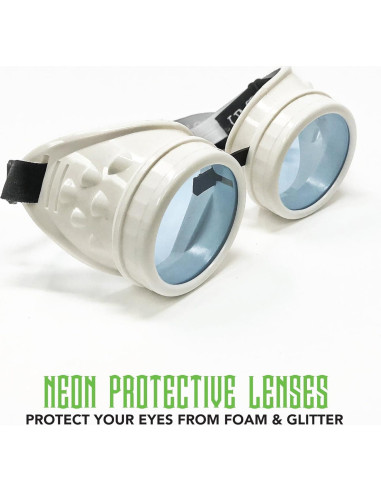 Gafas Steampunk Rave Hyper Vision UMBRELLALABORATORY UV Blancas