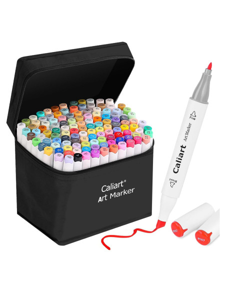 Marcadores Caliart 121 Colores Doble Punta a Base de Alcohol