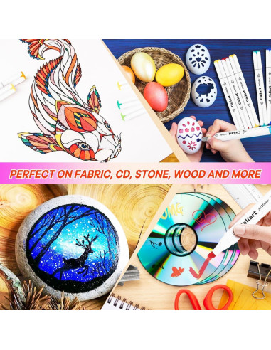 Marcadores Caliart 121 Colores Doble Punta a Base de Alcohol