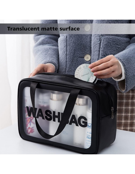 Bolsa de Aseo de Viaje DAPOWER Negra 32x22 cm Impermeable Bolsa de Aseo de Viaje DAPOWER Negra 32x22 cm Impermeable