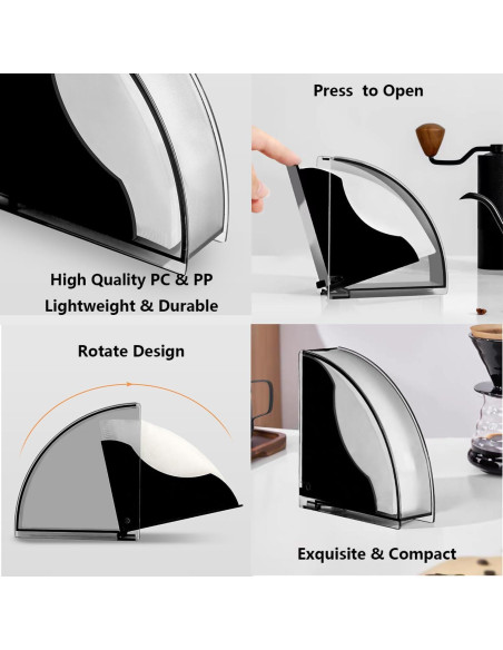 Soporte de Papel para Filtros de Café Kilimazart Negro Brillante