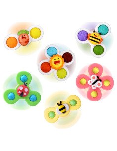 Juguete Spinner con Ventosa PARHILYAR - 6 Piezas para Bebés