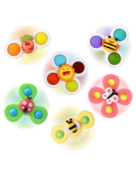 Juguete Spinner con Ventosa PARHILYAR - 6 Piezas para Bebés