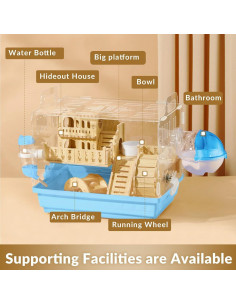 Jaula de Hámster Acrílica Cycodo 2 Niveles con Accesorios 2