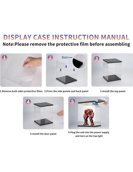 Caja de Exhibición Acrílica con Luz LED AZEYN 15.24x15.24 cm Caja de Exhibición Acrílica con Luz LED AZEYN 15.24x15.24 cm