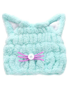 Toalla de Secado Rápido para Cabello Mdoahny Gato Azul