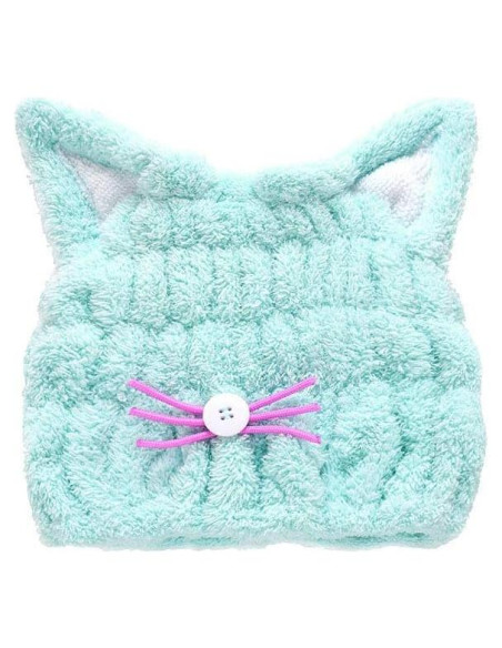 Toalla de Secado Rápido para Cabello Mdoahny Gato Azul
