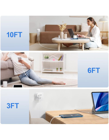 Cargador Rápido 20W MFi para iPhone 14/13/12/11 - Paquete de 3