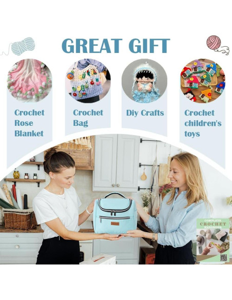 Kit de Crochet Lewhoo para Principiantes con 62 Piezas y Hilo