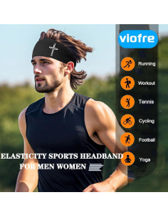 Diademas Deportivas Viofre 3 Pcs Unisex para Correr 2
