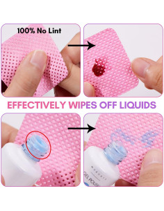Toallitas Libres de Pelusa Makartt 1000PCS Rosa para Uñas 2