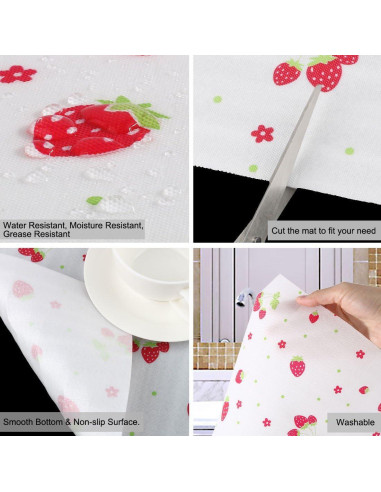 Forro No Adhesivo para Cajones uxcell 30x300 cm Patrón Fresa