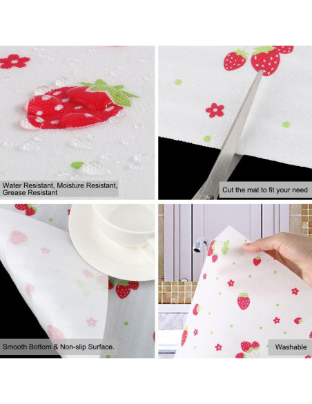 Forro No Adhesivo para Cajones uxcell 30x300 cm Patrón Fresa