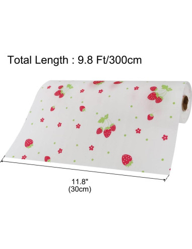 Forro No Adhesivo para Cajones uxcell 30x300 cm Patrón Fresa