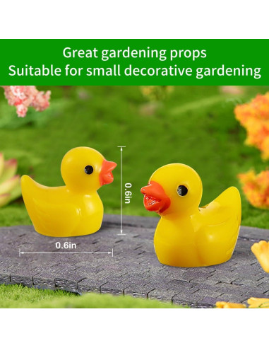 100 Patos de Resina Miniatura Ekisemio para Decoración DIY