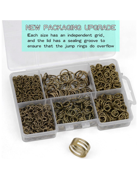 1400 Anillos de Salto Bronce Antiguo GMMA para Joyas DIY