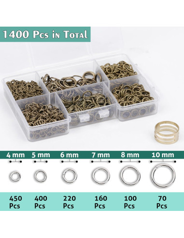 1400 Anillos de Salto Bronce Antiguo GMMA para Joyas DIY