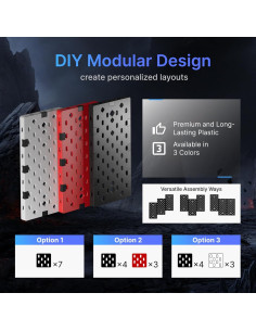 Soporte de Pared Modular PEGZONE para Controladores y Auriculares, 7 Piezas, Negro 2