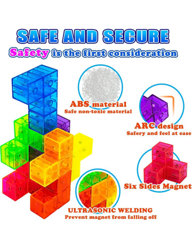 Bloques de Construcción Magnéticos 3D OUXIA - Set de 7 Piezas