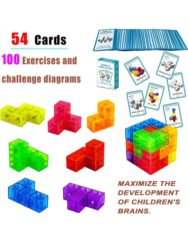 Bloques de Construcción Magnéticos 3D OUXIA - Set de 7 Piezas