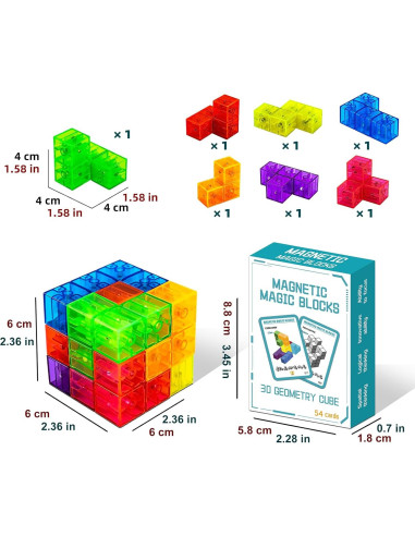 Bloques de Construcción Magnéticos 3D OUXIA - Set de 7 Piezas