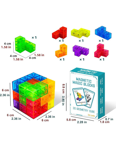 Bloques de Construcción Magnéticos 3D OUXIA - Set de 7 Piezas