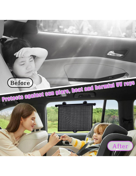 Cortina Solar para Ventana Lateral de Auto Povtii 39.6x45.2cm 2PCS