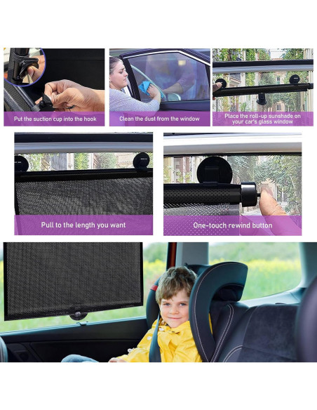 Cortina Solar para Ventana Lateral de Auto Povtii 39.6x45.2cm 2PCS