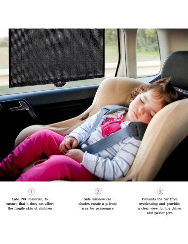 Cortina Solar para Ventana Lateral de Auto Povtii 39.6x45.2cm 2PCS