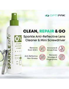 Kit Limpiador de Lentes Ecológico OPTIPAK 2x30ml + Paños 2