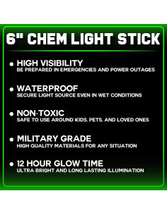 Palos de Luz de Emergencia 12 Unidades 15.24 cm Verde 2
