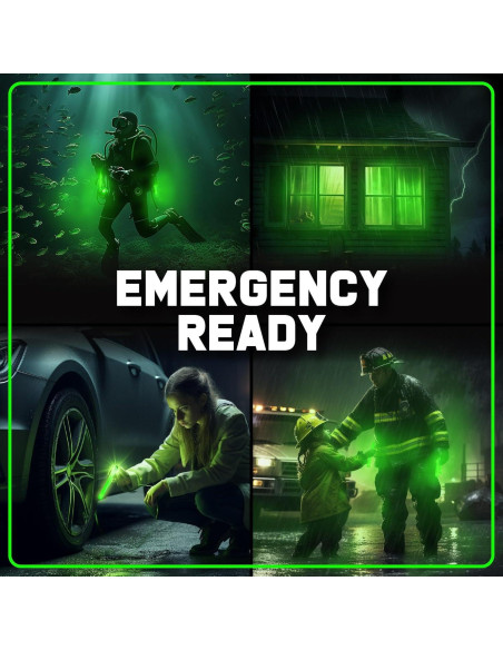 Palos de Luz de Emergencia 12 Unidades 15.24 cm Verde