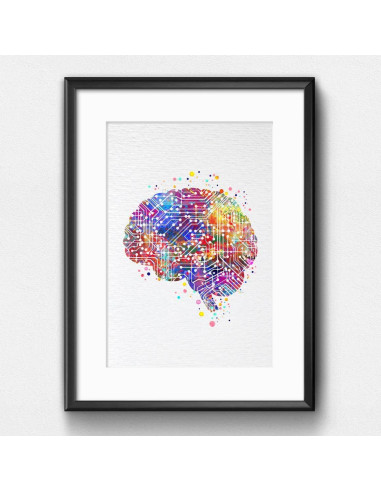 Arte Acuarela Dignovel Studios 25x20 cm Circuito Cerebral