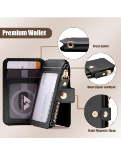 Cartera Minimalista M-Plateau con Llave y Ventana ID - Negro 2