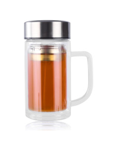Taza de Té de Vidrio Borosilicato GlazzKraft 550ml con Infusor