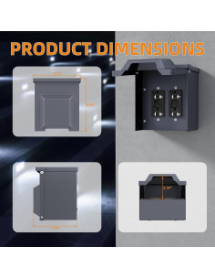 Caja de Salida Eléctrica Exterior Joinfworld Doble GFCI 20A 2