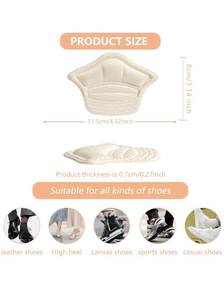 4 Pares de Protectores de Talón Adhesivos FootJKYX - Comodidad y Ajuste