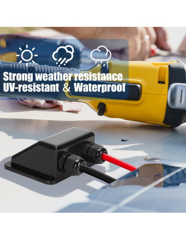 Caja de entrada de cable solar doble TOMSHIELE negra IP68